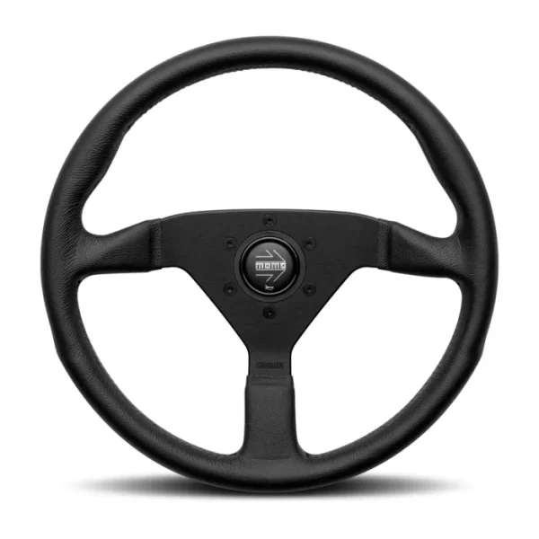 momo montecarlo leather steering wheel 350mm black stitch face