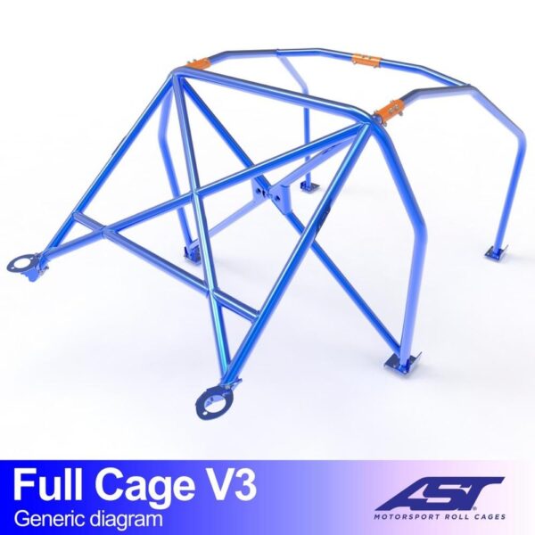 arco de seguridad audi a3 s3 8l 3 doors hatchback fwd full cage v3 1